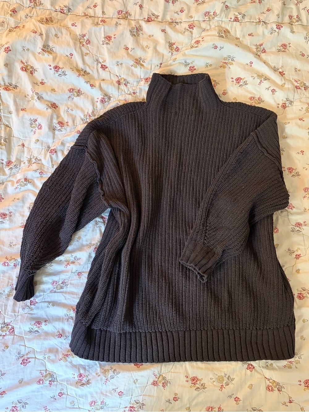 aerie Oversized Turtleneck Sweater - Chocolate Brown